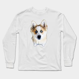 Pomsky Cute Puppy Dog Pomeranian x Husky Long Sleeve T-Shirt